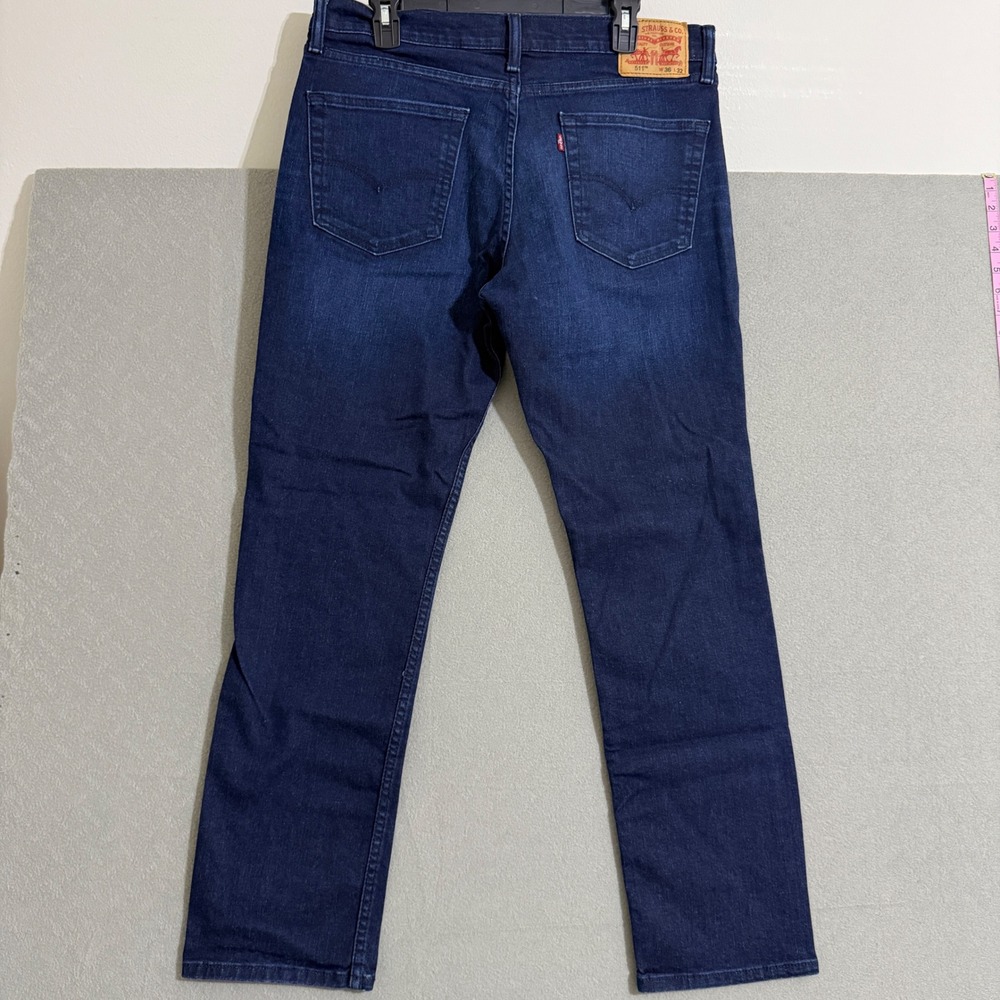 Levis 511 Slim Fit Jeans Mens 36x32 Dark Indigo Blue Denim Whiskered Pants
